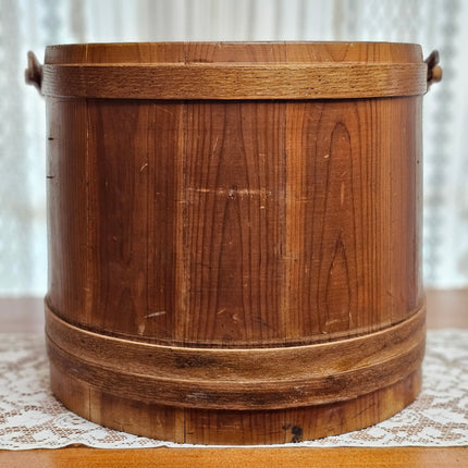 Primitive Wooden Firkin Bucket With Dividers