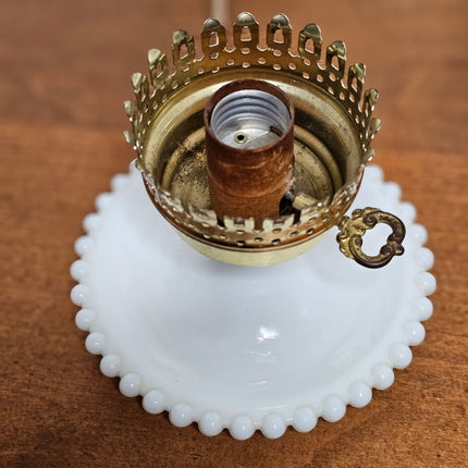 Vintage Milk Glass Hobnail Lamp