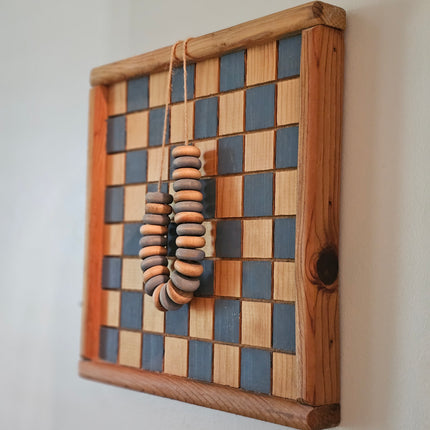 Vintage Wooden Country Checkerboard Wall Decor