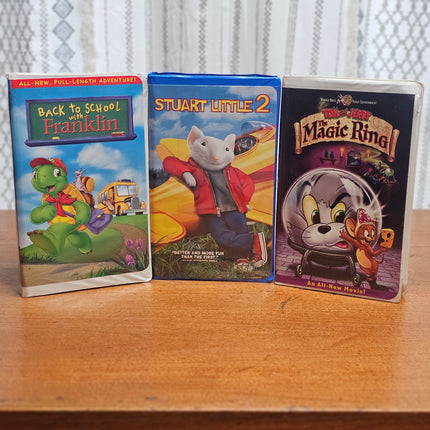 Back to School with Franklin VHS 2003 Tom and Jerry The Magic Ring VHS 2002 Stuart Little 2 VHS 2002