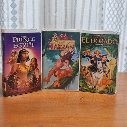 The Prince of Egypt VHS 1999 Tarzan VHS 1999 The Road to El Dorado VHS 2000