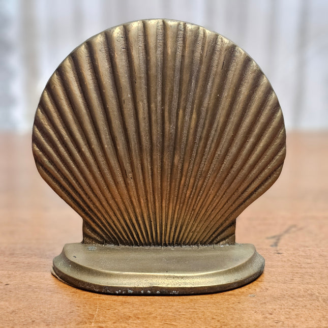 Vintage Brass Scallop Shell Bookend
