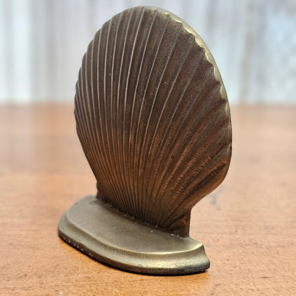Vintage Brass Scallop Shell Bookend