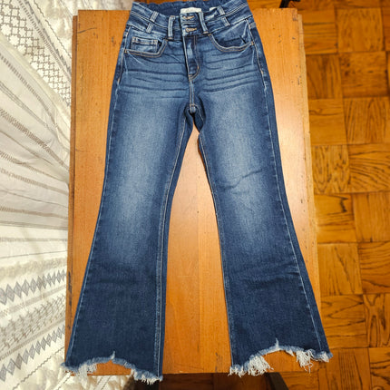 KANCAN SIGNATURE JEANS | Women's High Rise Cropped Flare |  Waist Size 25