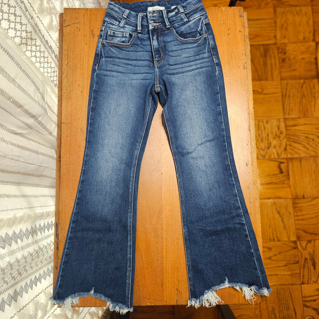 KANCAN SIGNATURE JEANS | Women's High Rise Cropped Flare |  Waist Size 25
