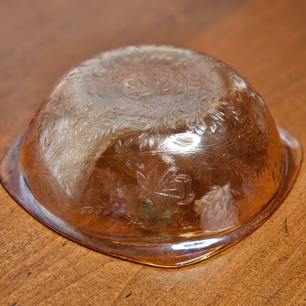 Vintage Jeannette Floragold Louisa Marigold Iridescent Glass Serving Bowl
