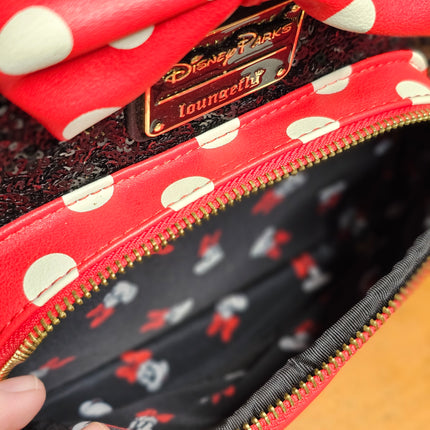 Disney Parks Loungefly Minnie Mouse Black Sequin Mini Backpack