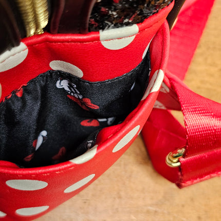 Disney Parks Loungefly Minnie Mouse Black Sequin Mini Backpack