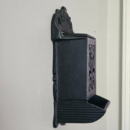 Vintage Cast Iron Matchbox Wall Mount Holder