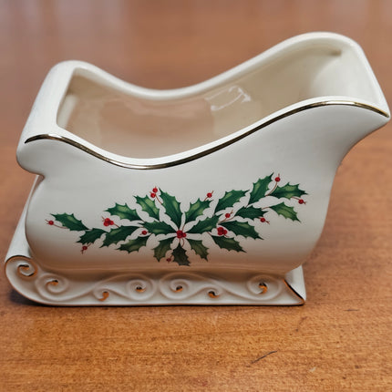 New | Lenox Christmas Holiday Sleigh Candy Dish