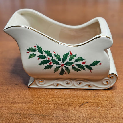 New | Lenox Christmas Holiday Sleigh Candy Dish
