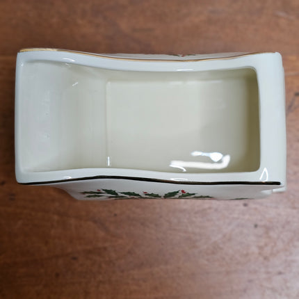 New | Lenox Christmas Holiday Sleigh Candy Dish