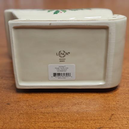 New | Lenox Christmas Holiday Sleigh Candy Dish