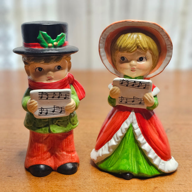 Set of 2 Vintage Parma Christmas Caroler Figurines
