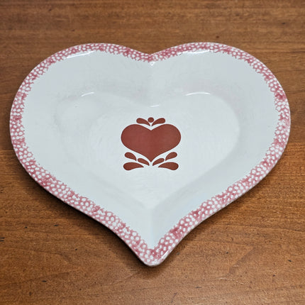 Vintage Chaparral Pottery Pink Sponge Painted Heart Dish
