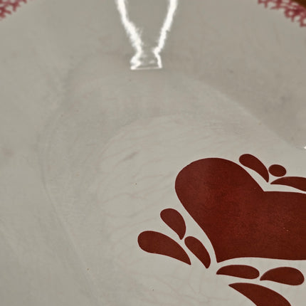 Vintage Chaparral Pottery Pink Sponge Painted Heart Dish