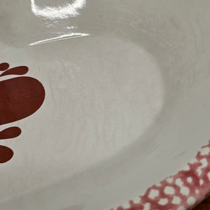 Vintage Chaparral Pottery Pink Sponge Painted Heart Dish