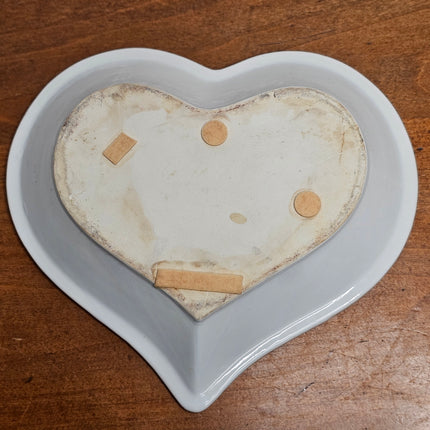 Vintage Chaparral Pottery Pink Sponge Painted Heart Dish