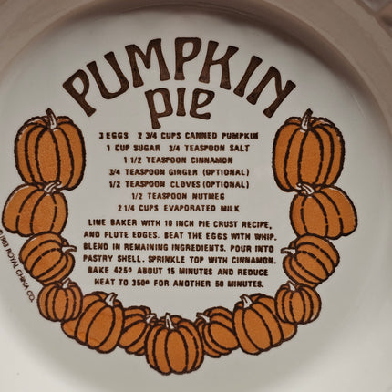 Vintage Royal China Pumpkin Pie Plate