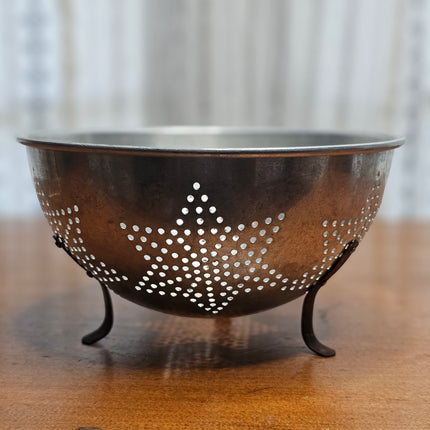 Vintage Aluminum Star Colander With Feet