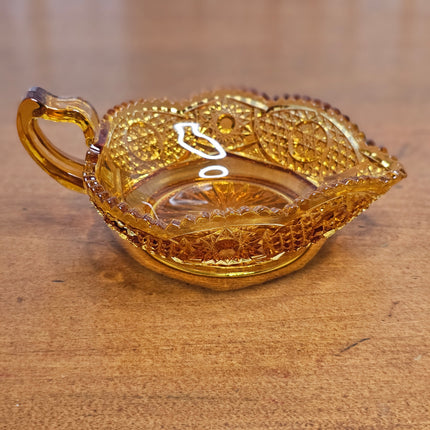 Vintage Amber Glass Candy Dish