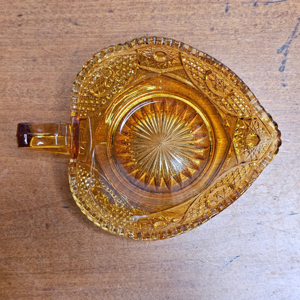 Vintage Amber Glass Candy Dish