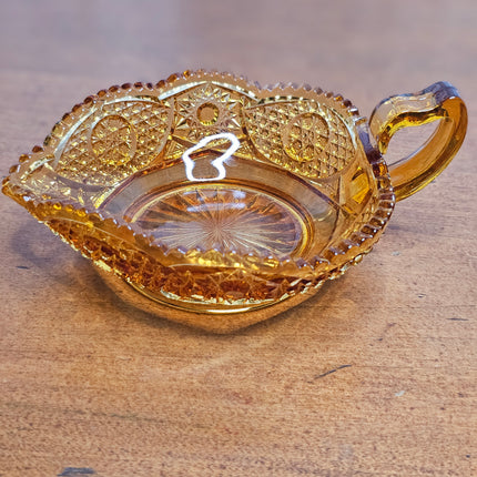 Vintage Amber Glass Candy Dish