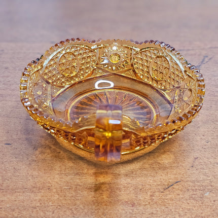Vintage Amber Glass Candy Dish