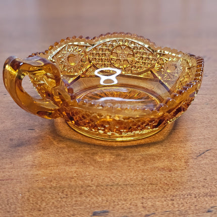 Vintage Amber Glass Candy Dish