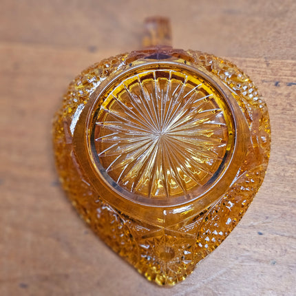 Vintage Amber Glass Candy Dish
