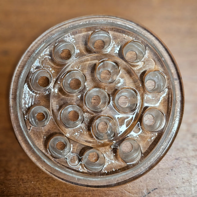 Vintage 16 Hole Glass Flower Frog