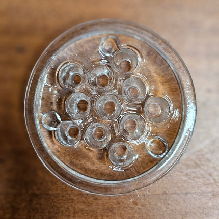 Vintage 11 Hole Glass Flower Frog