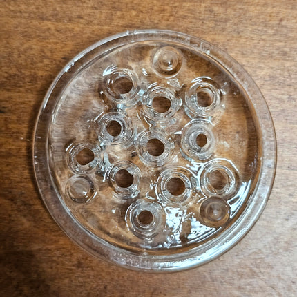 Vintage 11 Hole Glass Flower Frog