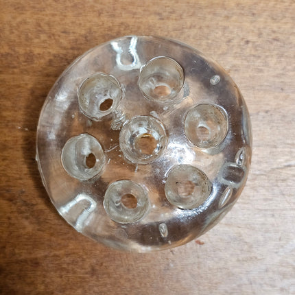 Vintage 7 Hole Glass Flower Frog