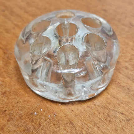 Vintage 7 Hole Glass Flower Frog