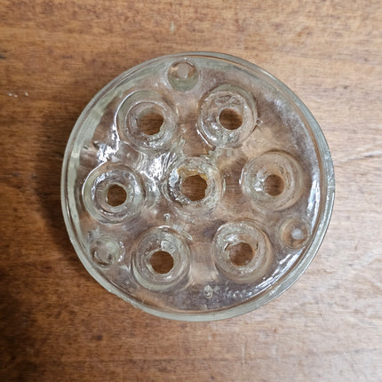 Vintage 7 Hole Glass Flower Frog