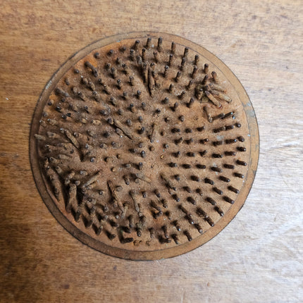 Vintage Cast Iron Spike Flower Frog