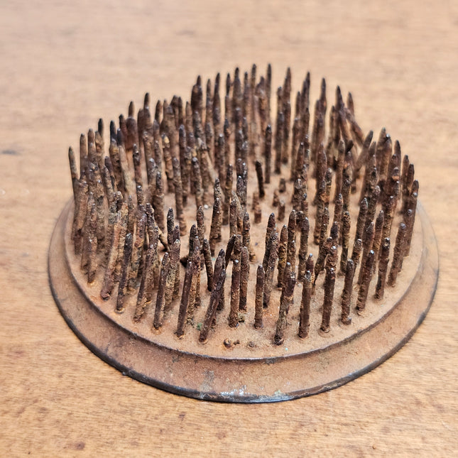 Vintage Cast Iron Spike Flower Frog
