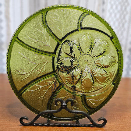 Vintage Indiana Glass Green Egg Serving Platter