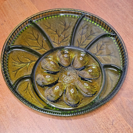 Vintage Indiana Glass Green Egg Serving Platter