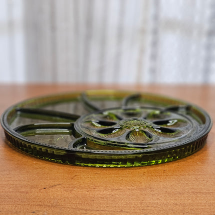 Vintage Indiana Glass Green Egg Serving Platter