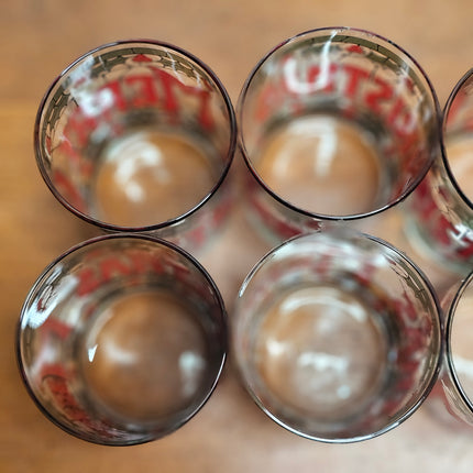 Set of 8 Vintage Houze Merry Christmas Stained Glass Style Tumblers