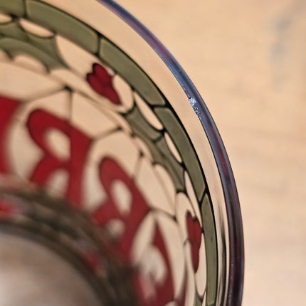 Set of 8 Vintage Houze Merry Christmas Stained Glass Style Tumblers