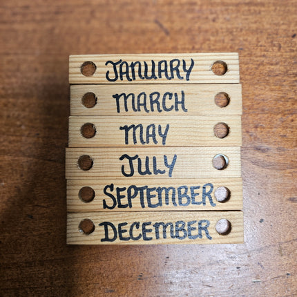 Vintage Wooden Perpetual Wall Calendar
