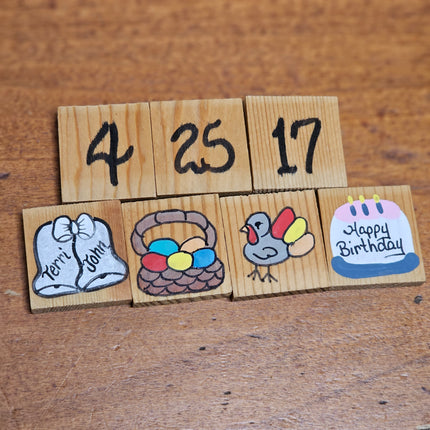 Vintage Wooden Perpetual Wall Calendar
