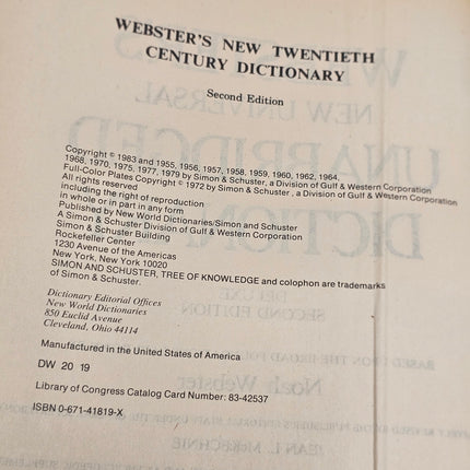 Webster's New Universal Unabridged Dictionary | Deluxe Second Edition