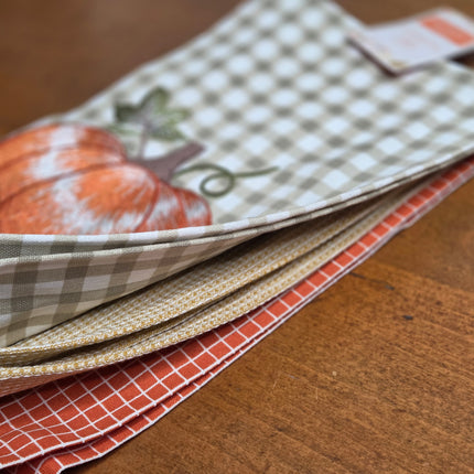 The Farmhouse Set of 3 Pumpkin & Sunflower Kitchen Hand Towels