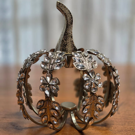 Decorative Gold and Rhinestone Pumpkin