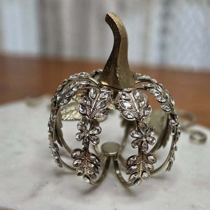 Decorative Gold and Rhinestone Pumpkin