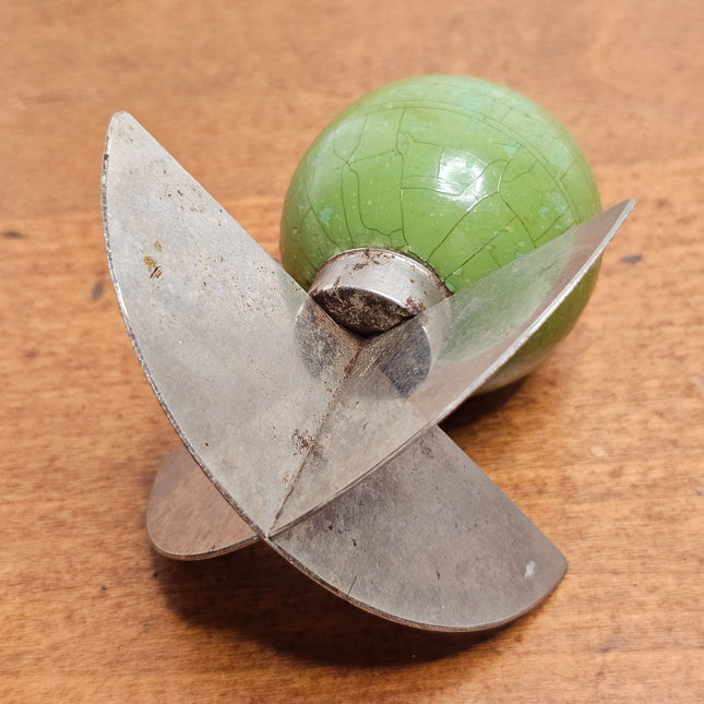 Vintage Dual Blade Green Wood Handle Food Chopper